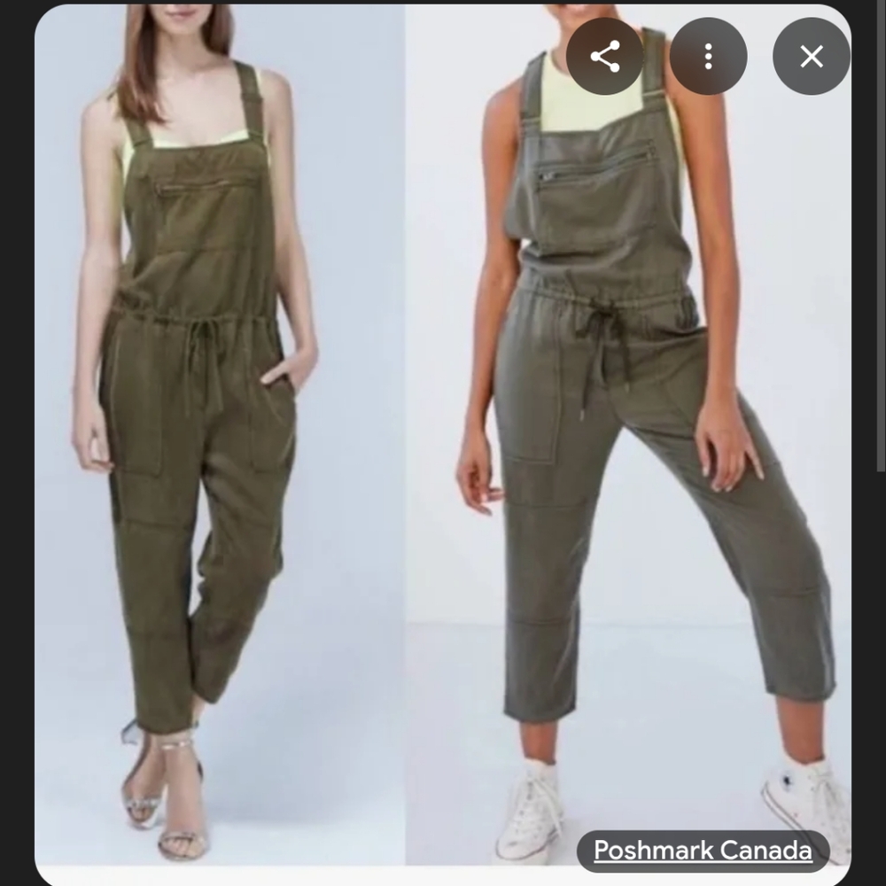 Aritzia Wilfred Free Green Overalls with Front Pocket And Drawstring Size XS - Picture 4 of 4